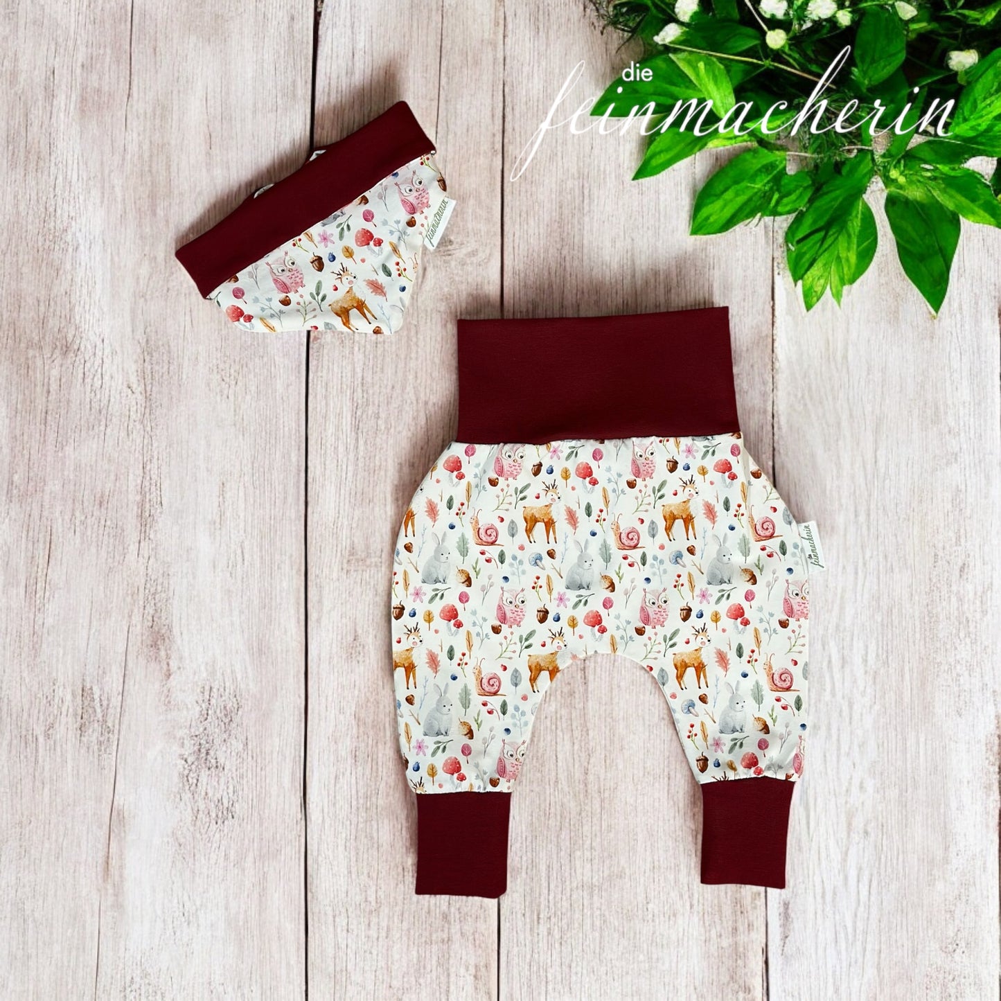 Baby-Geschenk-Set Waldtiere/brombeer
