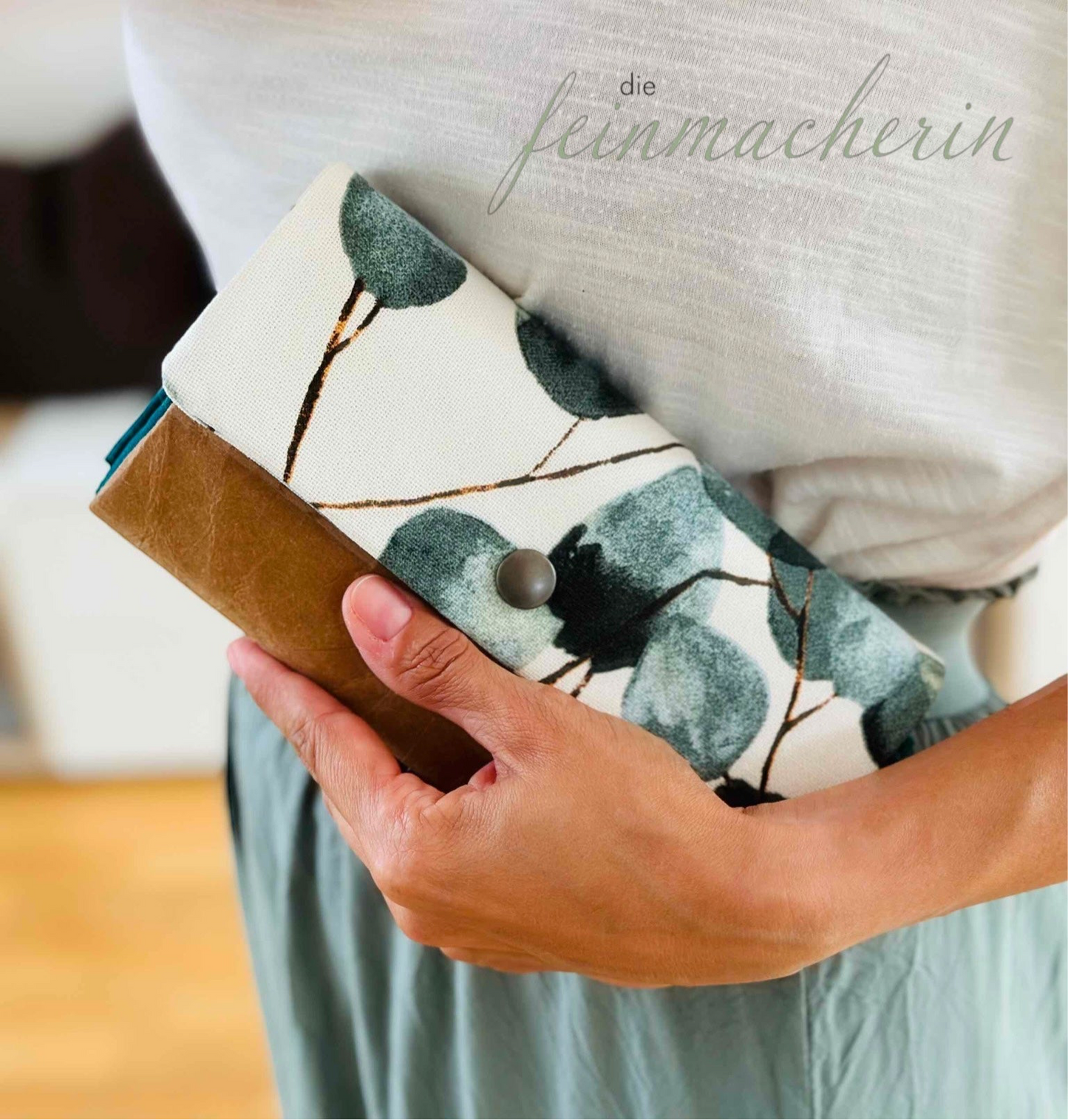 Geldbörse Eukalyptus weiß/mint